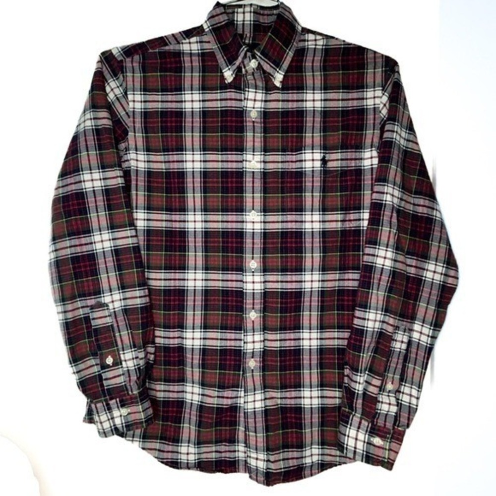 Ralph Lauren Blue Label Dark Blue White Red Plaid Shirt Women's SP